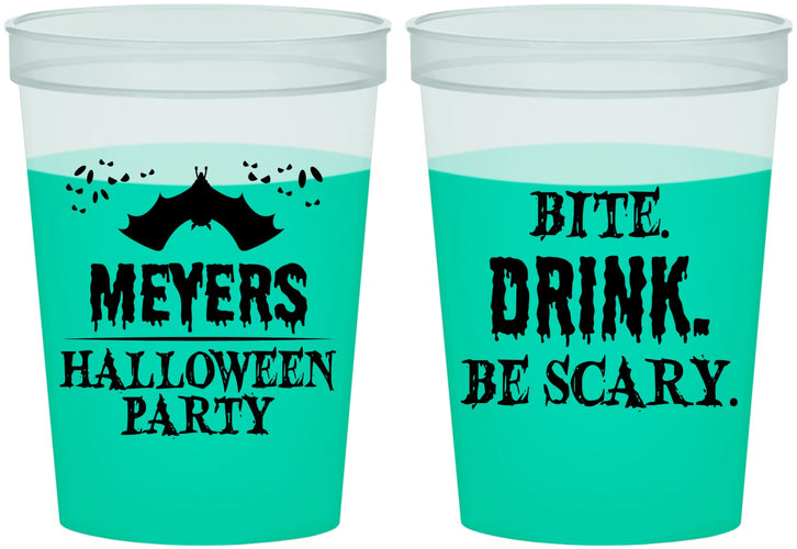 Custom Halloween 16 oz Color Changing Cups - Bite Drink Be Scary | 250082