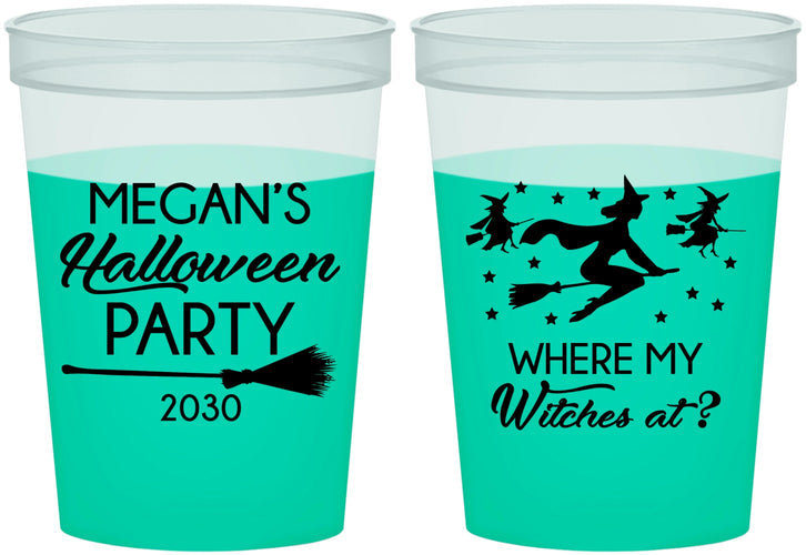 Custom Halloween 16 oz Color Changing Cups - Where My Witches At | 250086