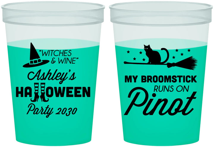 Custom Halloween 16 oz Color Changing Cups - Witch Broomstick | 250098