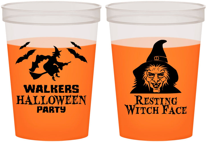 Custom Halloween 16 oz Color Changing Cups - Resting Witch Face | 250099