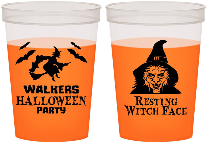 Custom Halloween 16 oz Color Changing Cups - Resting Witch Face | 250099