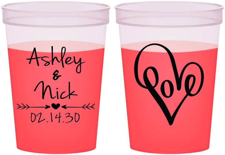 Custom Wedding 16 oz Color Changing Cups - Love | 252