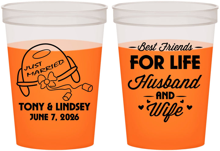 Custom Wedding 16 oz Color Changing Cups - Best Friends For Life | 256