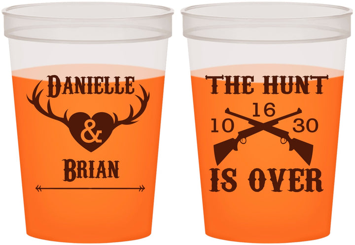Custom Wedding 16 oz Color Changing Cups - The Hunt Is Ove | 258