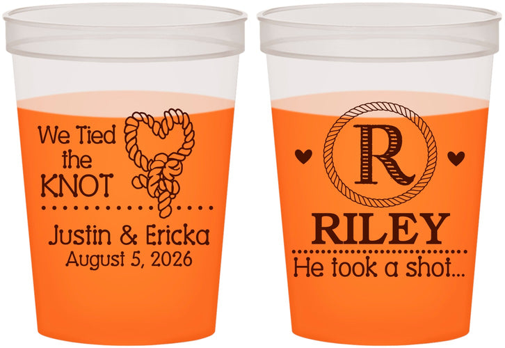 Custom Wedding 16 oz Color Changing Cups - We Tied The Knot | 260
