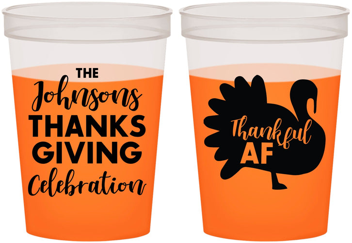 Custom Thanksgiving 16 oz Color Changing Cups - Thankful Af | 260002