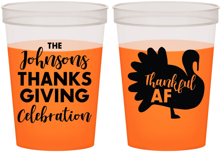 Custom Thanksgiving 16 oz Color Changing Cups - Thankful Af | 260002
