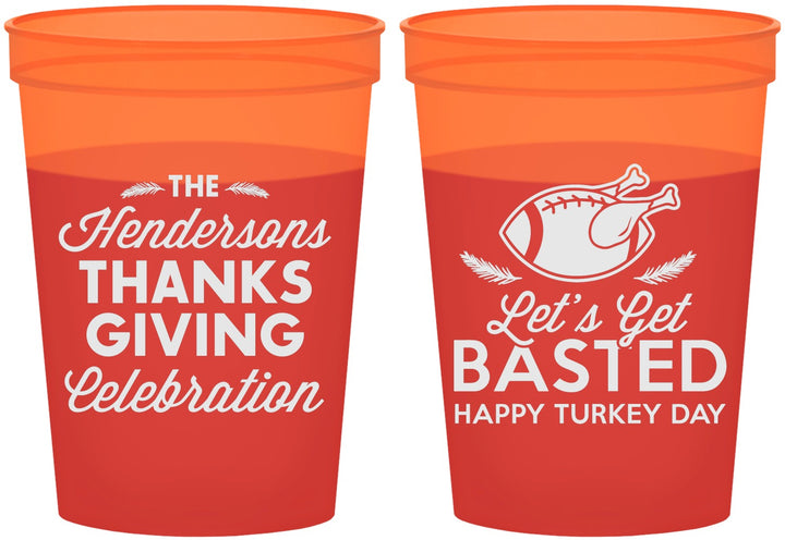 Custom Thanksgiving 16 oz Color Changing Cups - Lets Get Basted | 260003