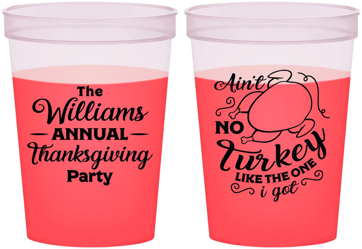 Custom Thanksgiving 16 oz Color Changing Cups - Turkey | 260005