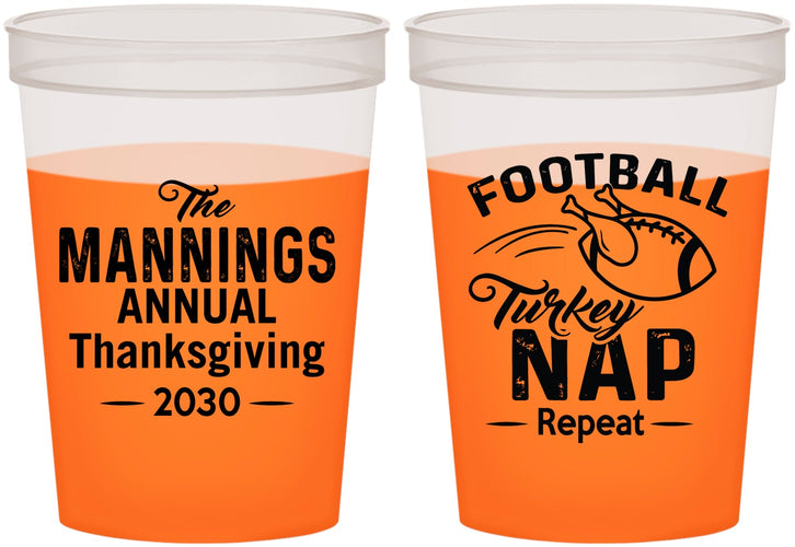 Custom Thanksgiving 16 oz Color Changing Cups - Football Turkey | 260012