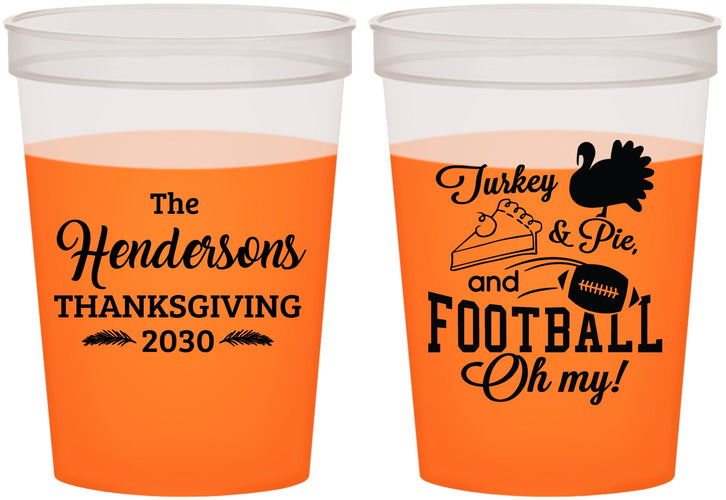 Custom Thanksgiving 16 oz Color Changing Cups - Football Turkey | 260014