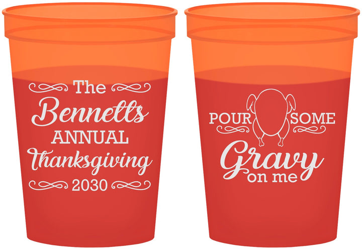 Custom Thanksgiving 16 oz Color Changing Cups - Turkey Gravy | 260015