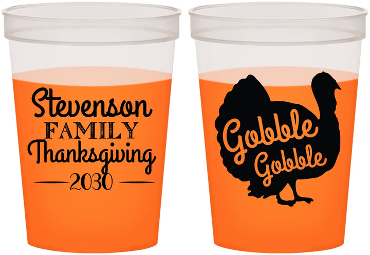 Custom Thanksgiving 16 oz Color Changing Cups - Gobble Turkey | 260018
