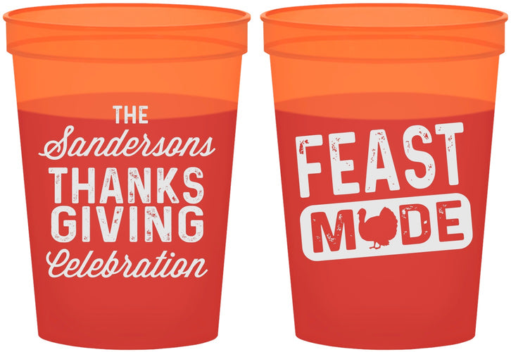Custom Thanksgiving 16 oz Color Changing Cups - Feast Mode | 260019