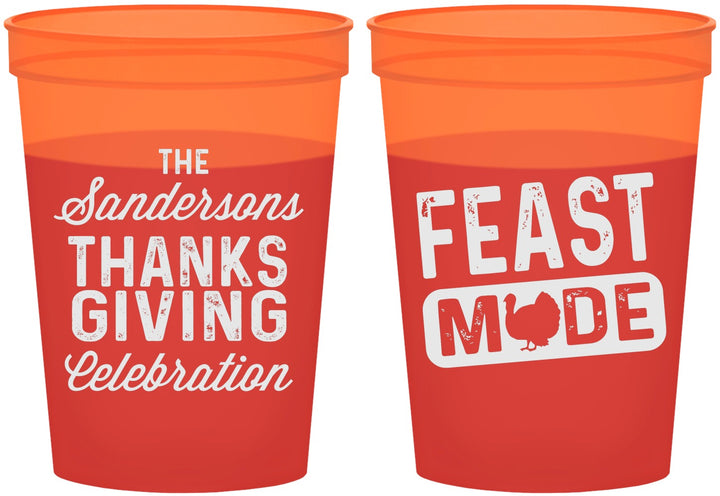 Custom Thanksgiving 16 oz Color Changing Cups - Feast Mode | 260019