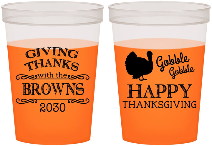 Custom Thanksgiving 16 oz Color Changing Cups - Gobble Gobble | 260022