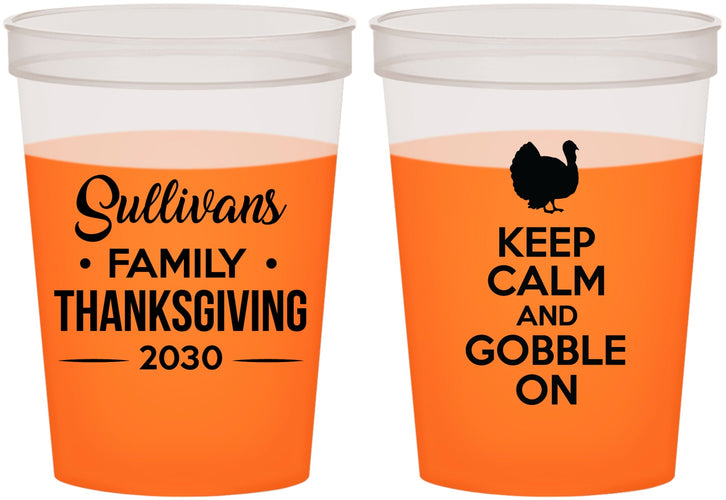 Custom Thanksgiving 16 oz Color Changing Cups - Gobble Turkey | 260024