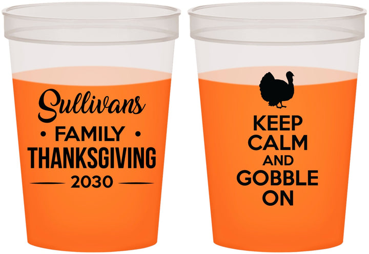 Custom Thanksgiving 16 oz Color Changing Cups - Gobble Turkey | 260024
