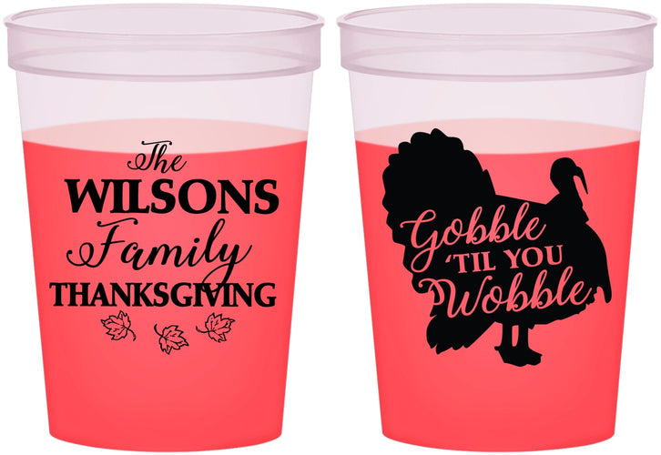 Custom Thanksgiving 16 oz Color Changing Cups - Gobble Til You Wobble | 260025