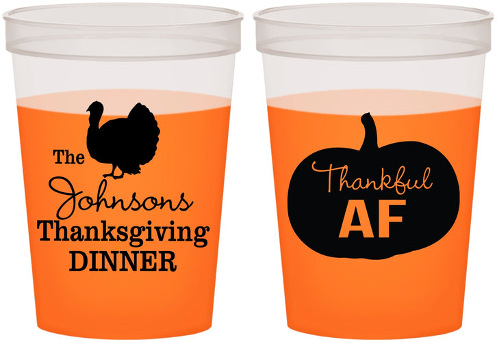 Custom Thanksgiving 16 oz Color Changing Cups - Thankful Af | 260026