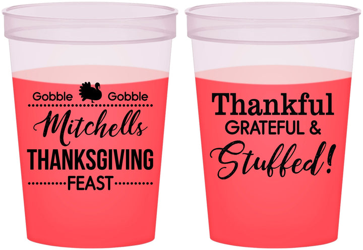 Custom Thanksgiving 16 oz Color Changing Cups - Thankful Stuffed | 260029