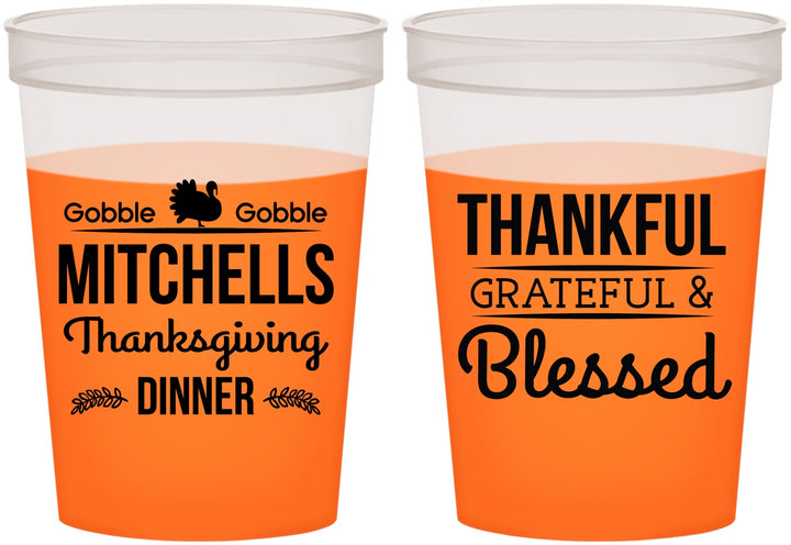 Custom Thanksgiving 16 oz Color Changing Cups - Thankful Blessed | 260032