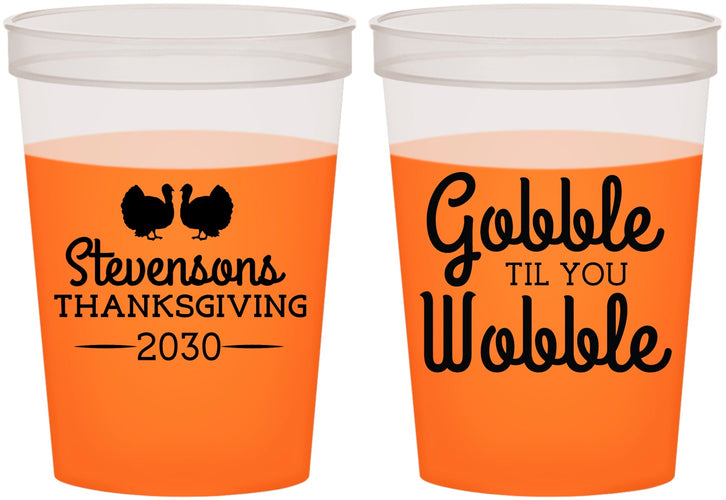 Custom Thanksgiving 16 oz Color Changing Cups - Gobble Til You Wobble | 260034