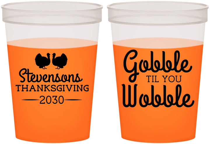 Custom Thanksgiving 16 oz Color Changing Cups - Gobble Til You Wobble | 260034