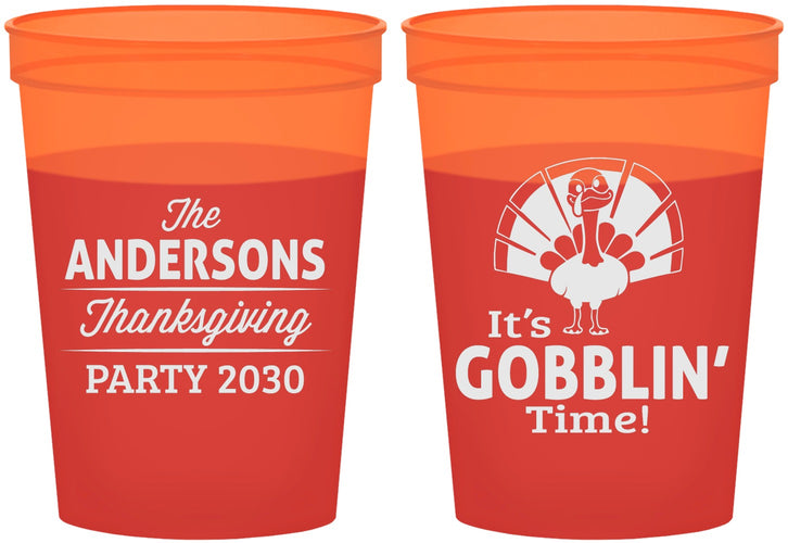 Custom Thanksgiving 16 oz Color Changing Cups - Turkey Gobblin | 260035