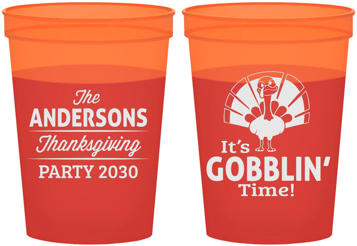 Custom Thanksgiving 16 oz Color Changing Cups - Turkey Gobblin | 260035