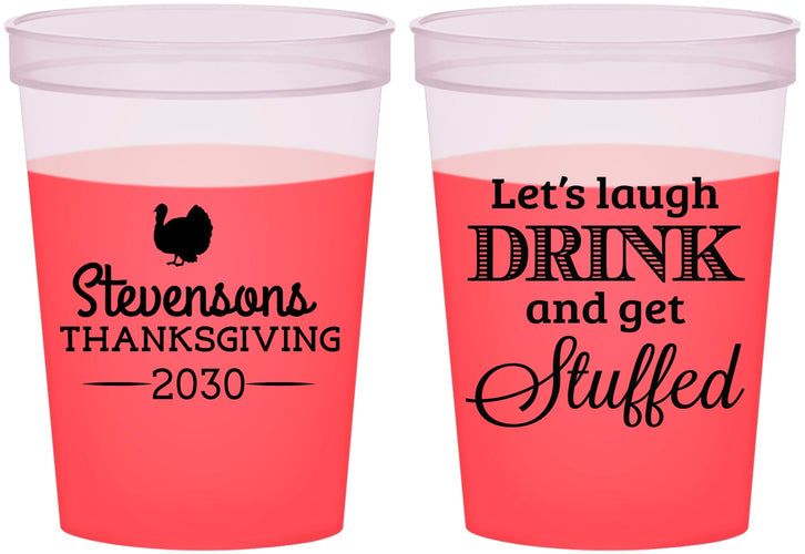 Custom Thanksgiving 16 oz Color Changing Cups - Turkey Stuffed | 260037