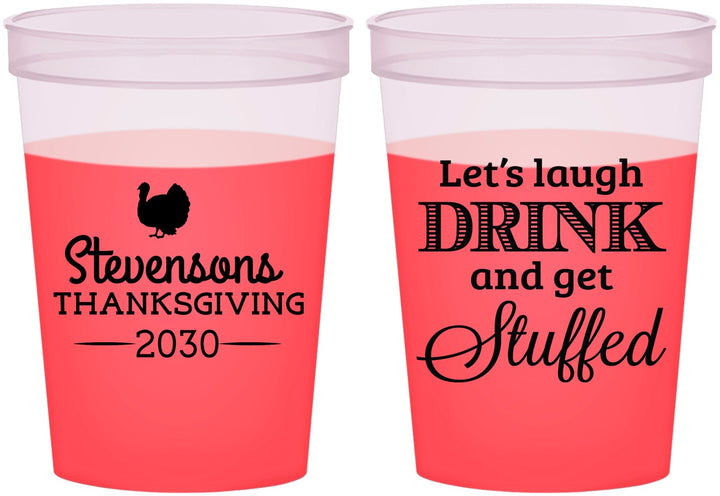 Custom Thanksgiving 16 oz Color Changing Cups - Turkey Stuffed | 260037
