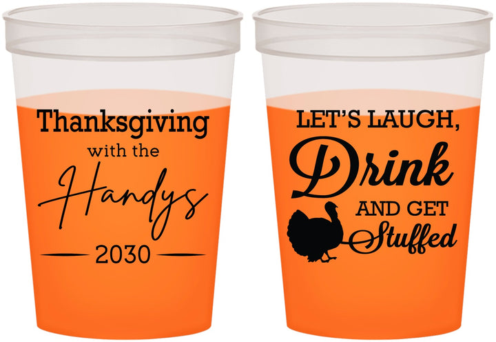 Custom Thanksgiving 16 oz Color Changing Cups - Turkey Stuffed | 260038