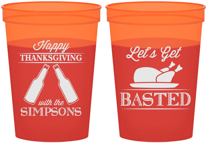 Custom Thanksgiving 16 oz Color Changing Cups - Lets Get Basted | 260039