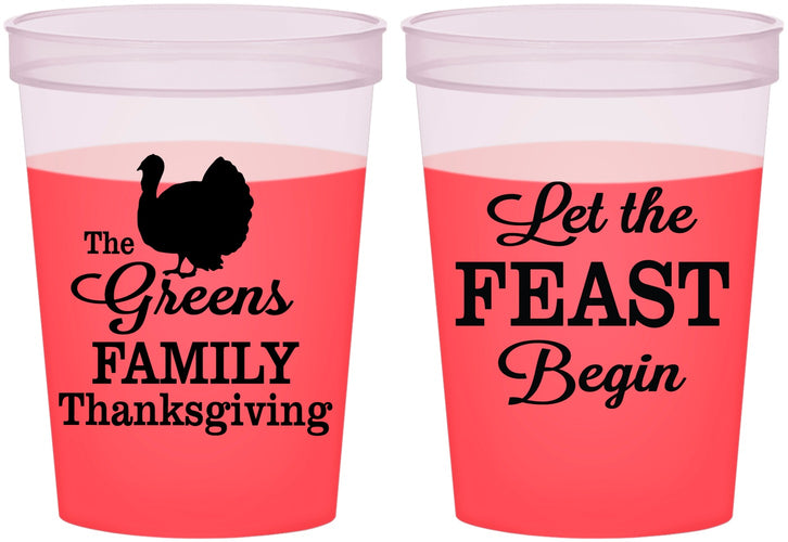 Custom Thanksgiving 16 oz Color Changing Cups - Let The Feast Begin | 260041