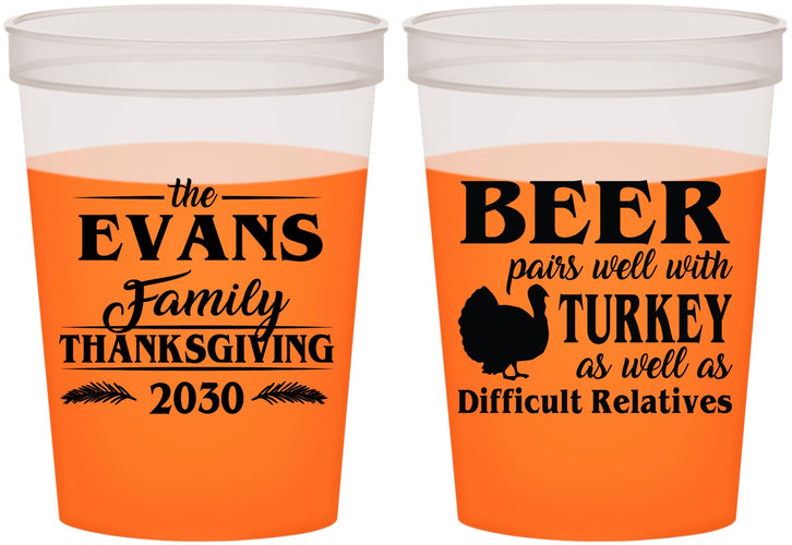Custom Thanksgiving 16 oz Color Changing Cups - Turkey | 260042