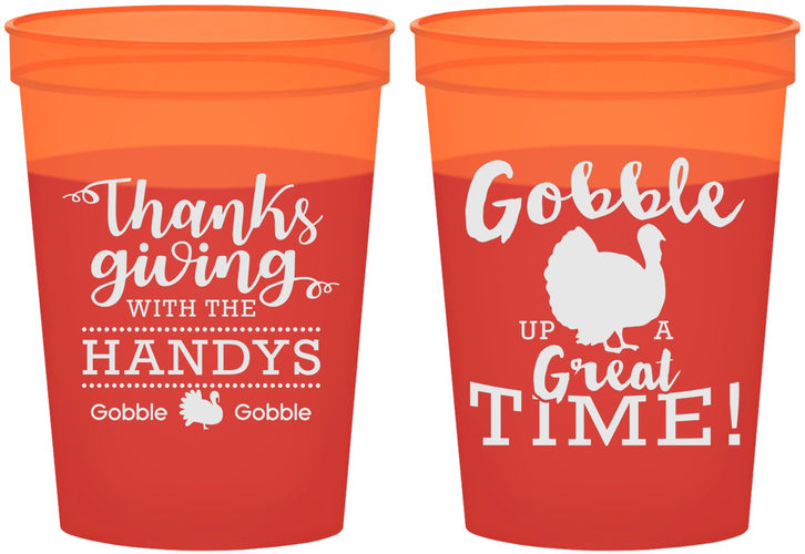 Custom Thanksgiving 16 oz Color Changing Cups - Turkey Gobble | 260043