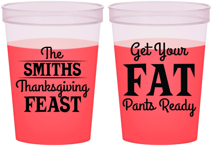 Custom Thanksgiving 16 oz Color Changing Cups - Fat Pants Ready | 260045