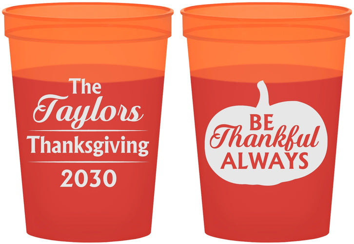 Custom Thanksgiving 16 oz Color Changing Cups - Pumpkin Thankful | 260047