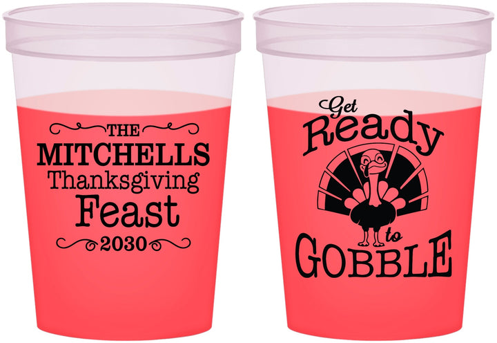 Custom Thanksgiving 16 oz Color Changing Cups - Turkey Gobble | 260049