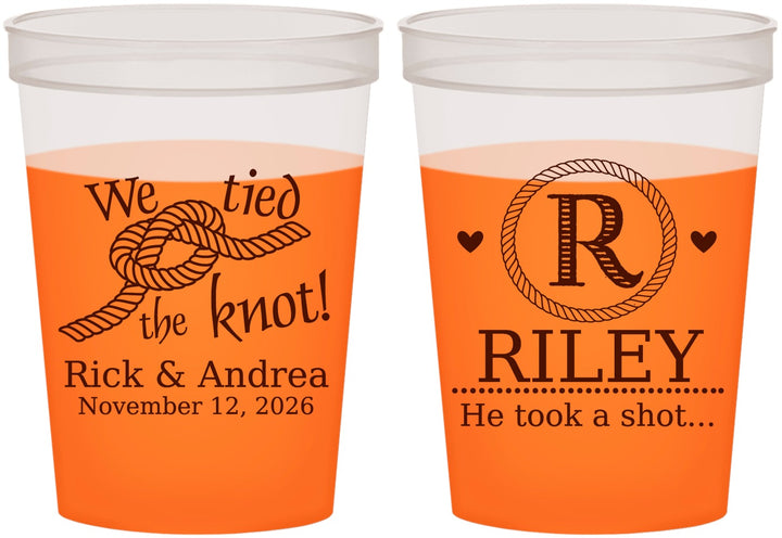 Custom Wedding 16 oz Color Changing Cups - We Tied The Knot | 263