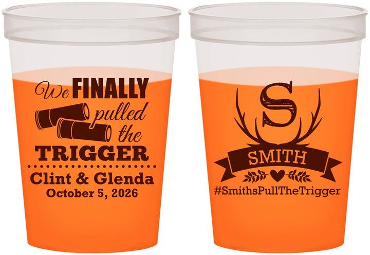 Custom Wedding 16 oz Color Changing Cups - Finally Pull The Trigger | 264