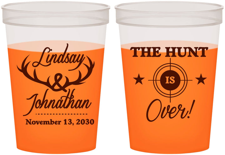 Custom Wedding 16 oz Color Changing Cups - The Hunt Is Over | 266