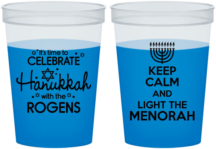 Custom Hanukkah 16 oz Color Changing Cups - Menorah | 270013