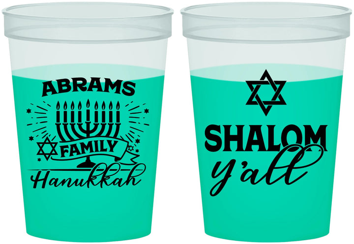 Custom Hanukkah 16 oz Color Changing Cups - Shalom | 270014