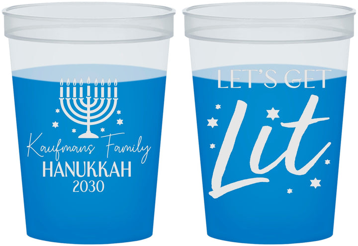 Custom Hanukkah 16 oz Color Changing Cups - Lets Get Lit | 270020