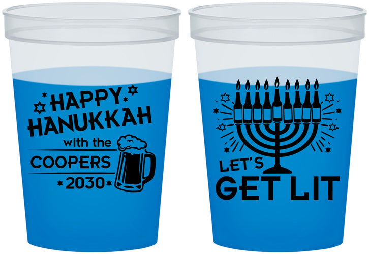 Custom Hanukkah 16 oz Color Changing Cups - Lets Get Lit | 270021