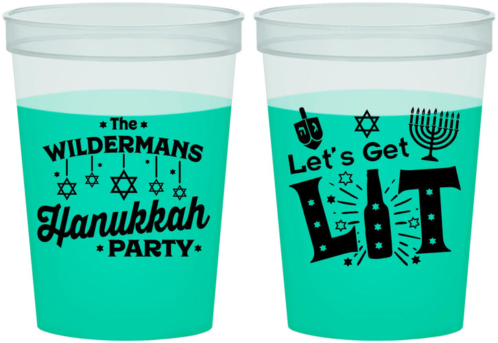 Custom Hanukkah 16 oz Color Changing Cups - Lets Get Lit | 270022