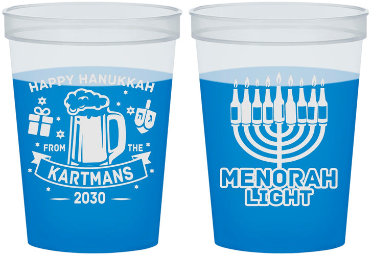 Custom Hanukkah 16 oz Color Changing Cups - Menorah | 270028