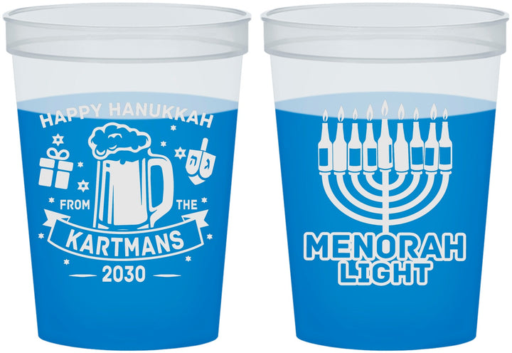 Custom Hanukkah 16 oz Color Changing Cups - Menorah | 270028
